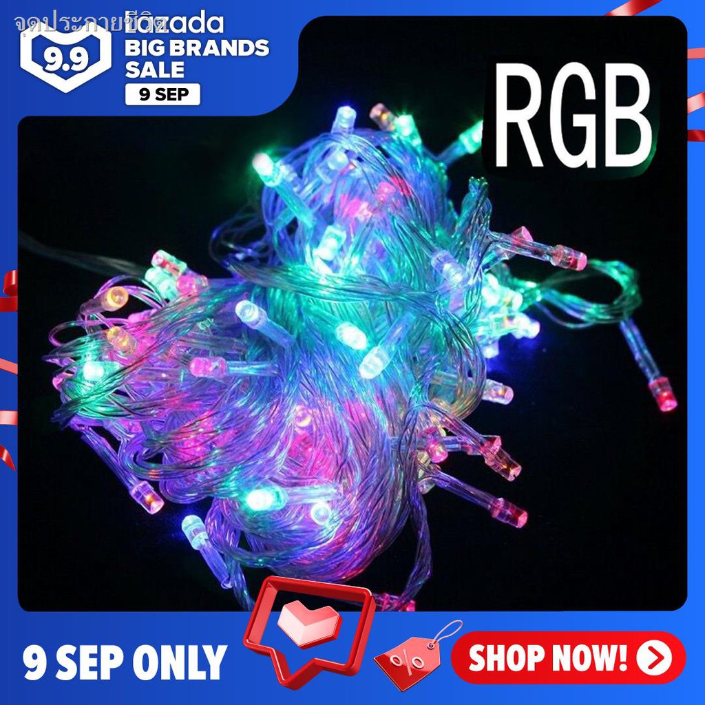 ►ไฟประดับ ไฟกระพริบ led 100ดวง ยาว10m ไฟตกแต่ง 100led ไฟแต่งสวน ไฟหิ่งห้อย ไฟนางฟ้า ไฟหยดน้ำ ไฟปีใหม่ ไฟคริสมาสต์