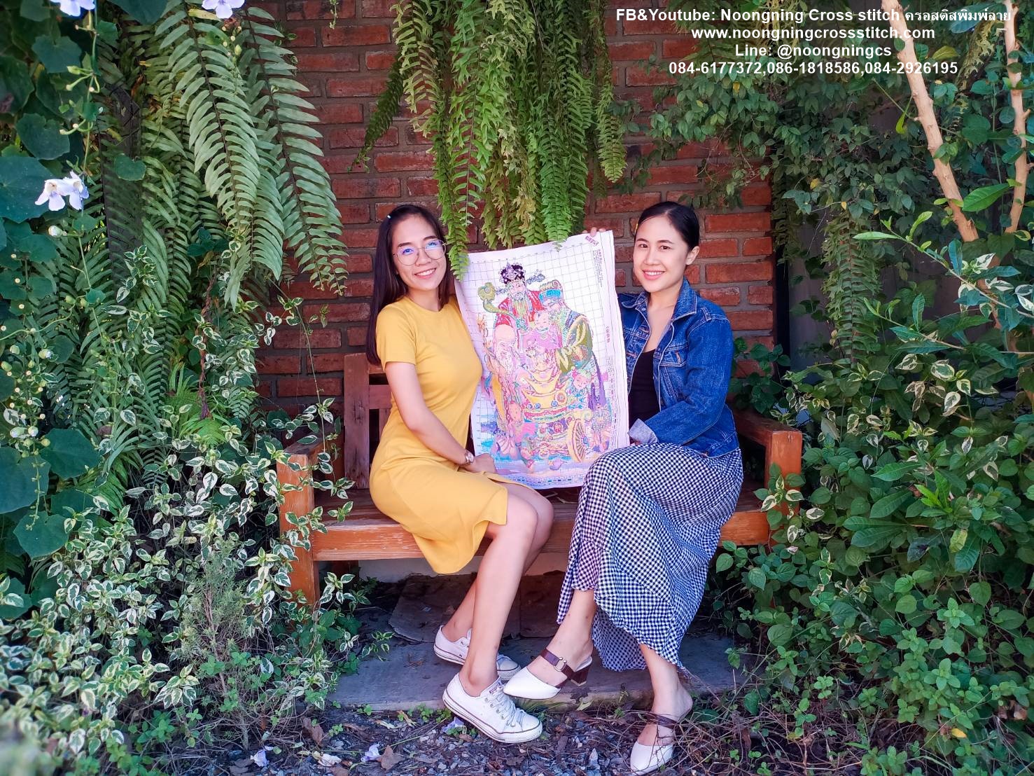 นกกระเรียน น้ำตก ชุดปักครอสติส พิมพ์ลาย ครอสติสจีน งานฝีมือทำที่บ้าน DIY