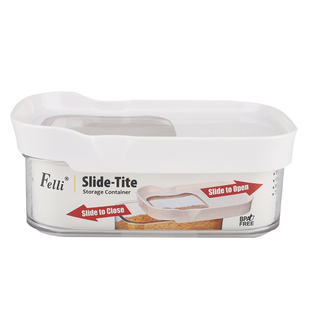 กล่องอาหารเหลี่ยมฝาสไลด์ LOC-TITE 0.5 ลิตร สีขาว FOOD CONTAINER SLIDE LOC-TITE 0.5L WHITE