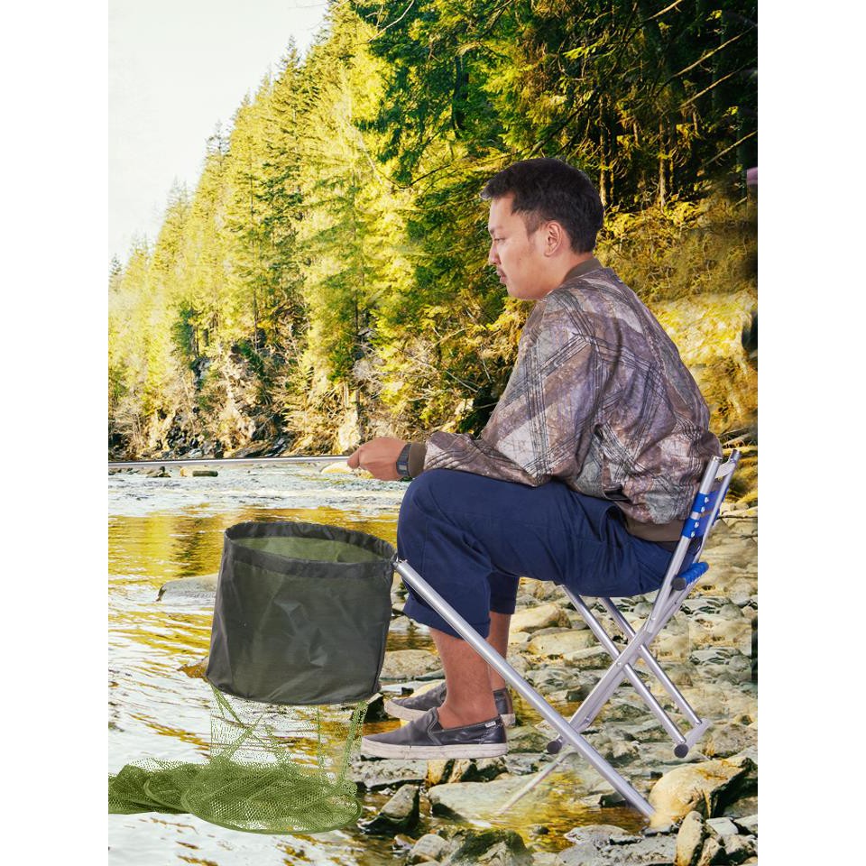 !!สินค้าขายดี!! กระชังดักปลา 1.45 เมตร ตาข่ายใส่ปลา 5 ชั้น พับเก็บได้ Folding Fishing Mesh