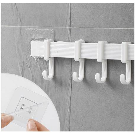 ที่แขวนของ ราวตะขอแขวนของ ที่แขวนติดผนัง ห้องน้ำ ห้องครัว ที่แขวน ไม่ต้องเจาะรู ราวแขวนของ ติดผนัง