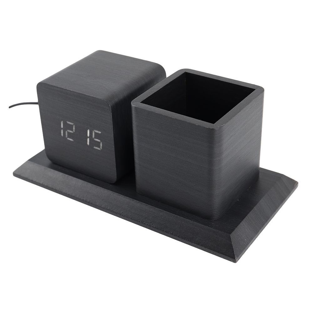 นาฬิกาตั้งโต๊ะ LED HOME LIVING STYLE PEN 18x10 ซม. สีดำ นาฬิกา