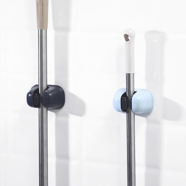 kingping ใหม่ ที่เก็บไม้กวาด ที่เก็บไม้ถูพื้นตะขอเก็บไม้ถูพื้น mopชั้นวางห้องน้ำถ้วยดูด ตะขอเก็บไม้กวาด A25