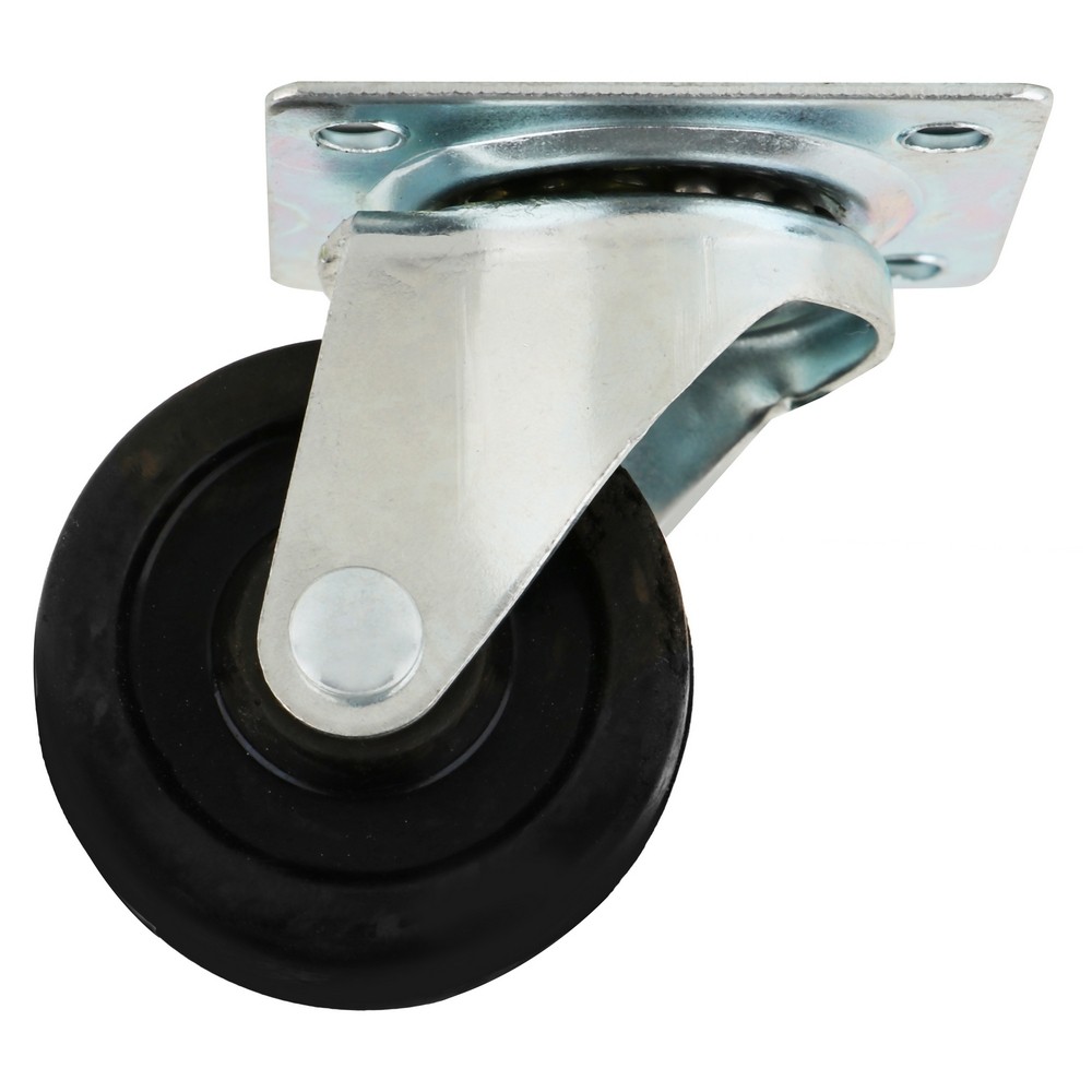 อะไหล่ เฟอร์นิเจอร์ ลูกล้อแป้นหมุนยาง FITT 199038 1.5นิ้ว สีดำ SWIVEL PLATE CASTER WHEEL FITT 199038 1.5" BLACK