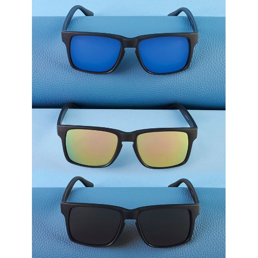 !!สินค้าขายดี!! แว่นกันแดด แว่นกรอบเหลี่ยมขอบดำ แว่นแฟชั่น Square Sunglasses