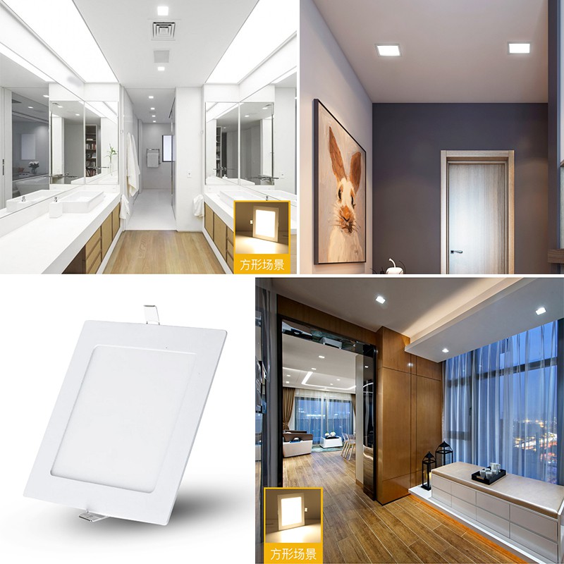 โคมไฟห้องนั่งเล่น,ไฟห้องน้ำ,ไฟตกแต่ง, โคมไฟเพดานห้องครัว, แสงแผงรอบ LED, 6W, 8W, 12W, 18W, 24Wสี่เหลี่ยม 3000K/6500K
