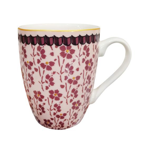 KASSA HOME แก้วมัค ลาย Pink Life รุ่น KRJYD011-6866-5 ขนาด 12 ออนซ์ สีขาว ปลอดภัยสำหรับใส่อาหารทั่วไป ทำความสะอาดง่าย