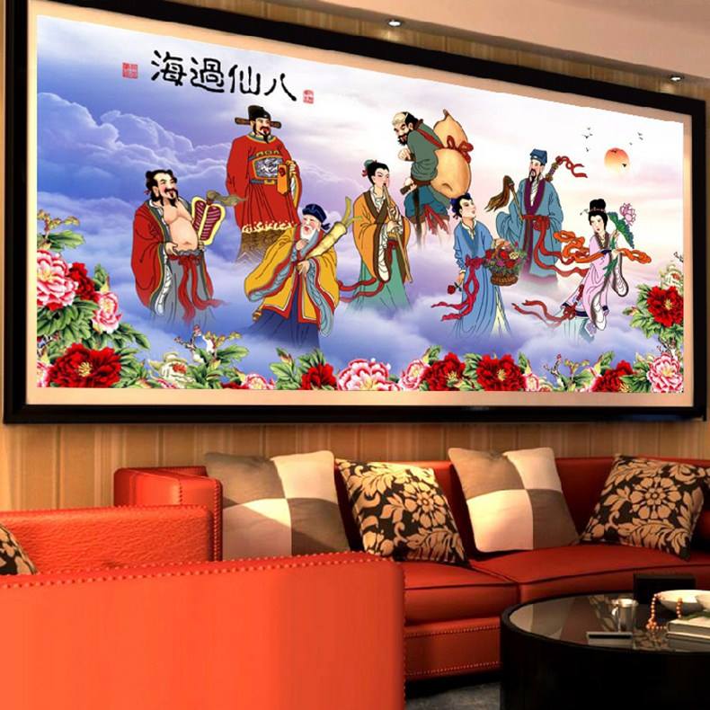 คนจีน 8 คน ครอสติสคริสตัล Diamond painting โมเสก ภาพติดเพชร งานฝีมือ DIY