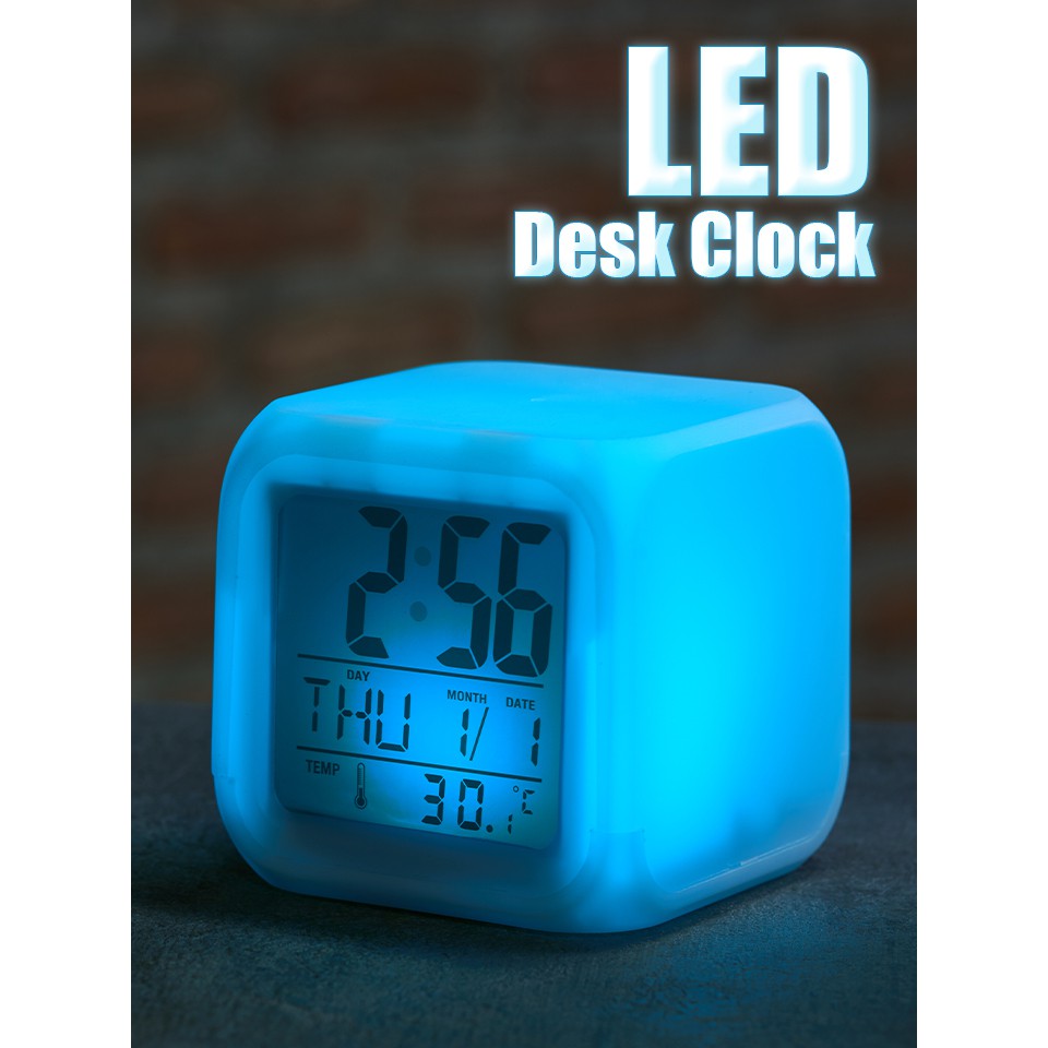 !!สินค้าขายดี!! นาฬิกาตั้งโต๊ะดิจิตอลพร้อมไฟ LED นาฬิกาปลุก วัดอุณหภูมิได้ LED Desk Clock