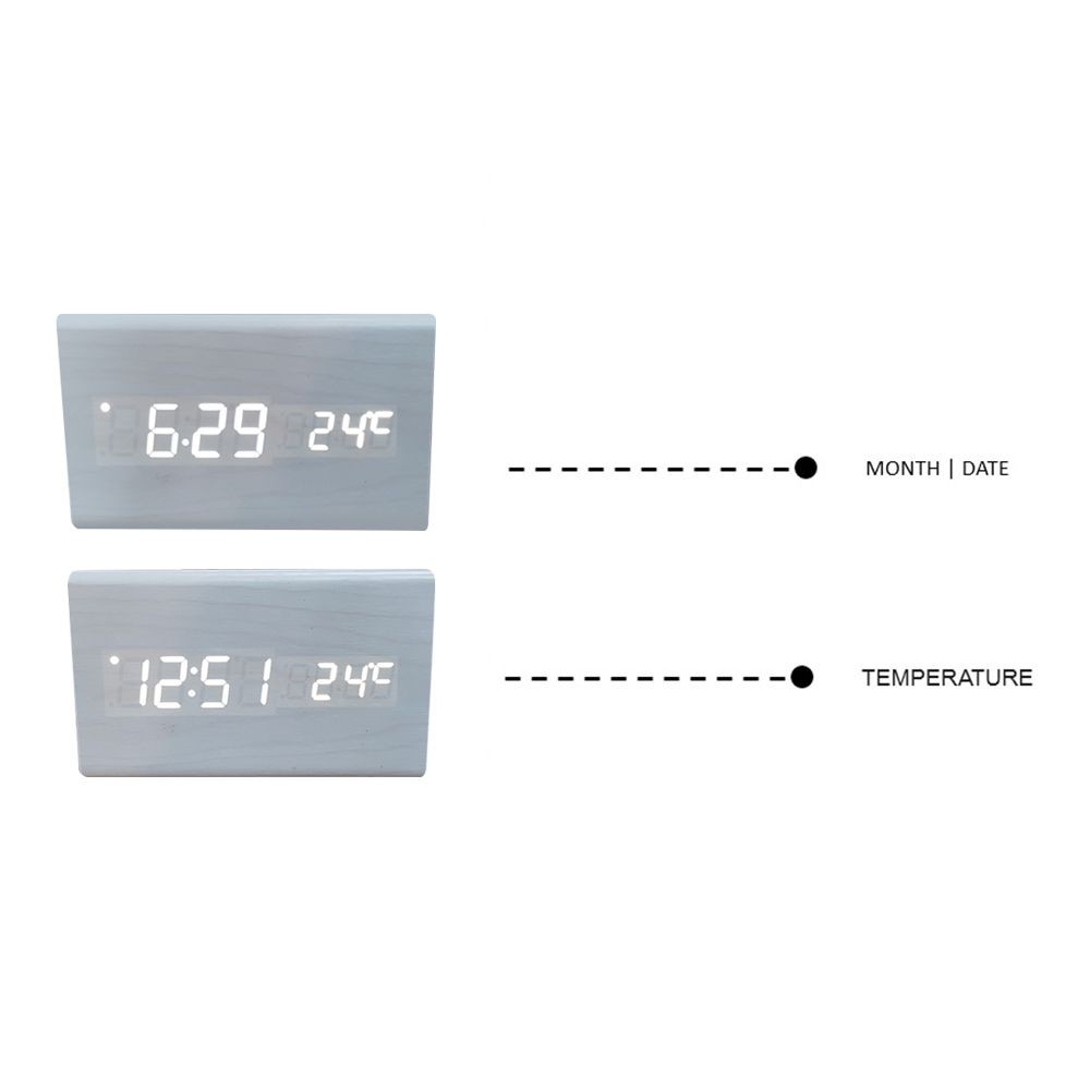 นาฬิกาตั้งโต๊ะ LED HOME LIVING STYLE 15x9 ซม. สีเทา นาฬิกา