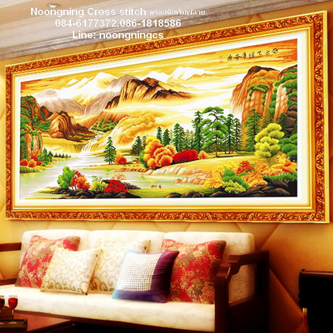 คู่บ่าวสาว ชุดปักครอสติช พิมพ์ลาย ครอสติสจีน งานฝีมือ DIY