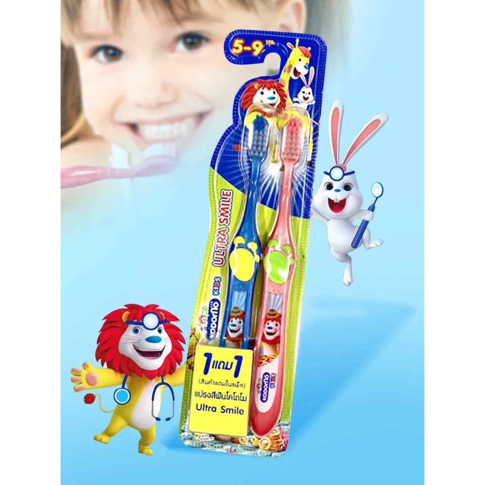 !!สินค้าขายดี!! KODOMO Soft & Slim แปรงสีฟันสำหรับเด็ก แปรงสีฟันขนนุ่ม ลายการ์ตูน KODOMO Soft & Slim Toothbrush for Kids