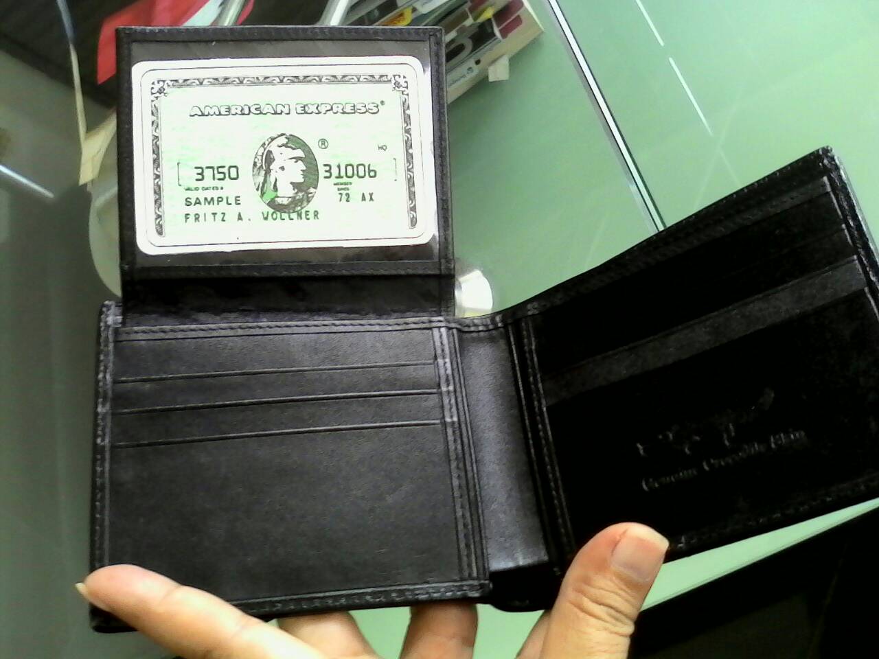 กระเป๋าสตางค์หนังจระเข้แท้(หนังท้อง) สีดำ1