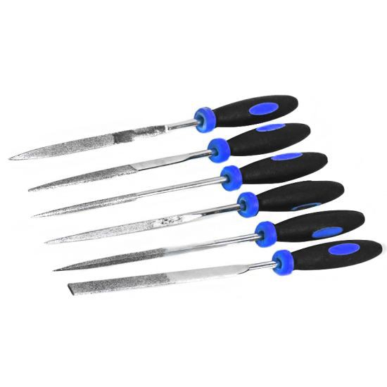 GIANT KINGKONG PRO ชุดตะไบมินิ 6 ชิ้น ด้ามไฟเบอร์ รุ่น KKP30181 สีน้ำเงิน - เทา ตะไบ