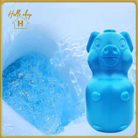 Hello H30122 ดับกลิ่นถังชักโครก น้องหมู น้องหมี ดับกลิ่นห้องน้ำ ชักโครก น้ำสีฟ้าระงับกลิ่นได้ดี