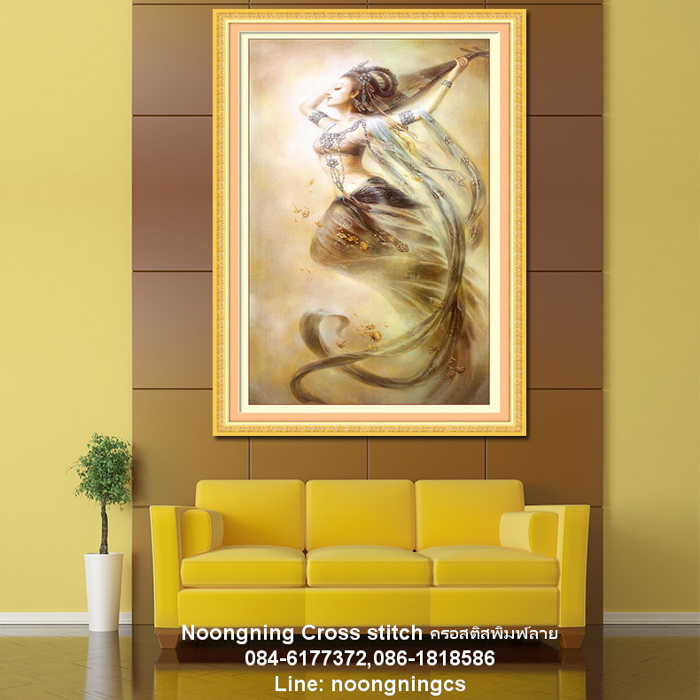 ดอกไม้ ชุดปักครอสติช พิมพ์ลาย ครอสติสจีน งานฝีมือ DIY