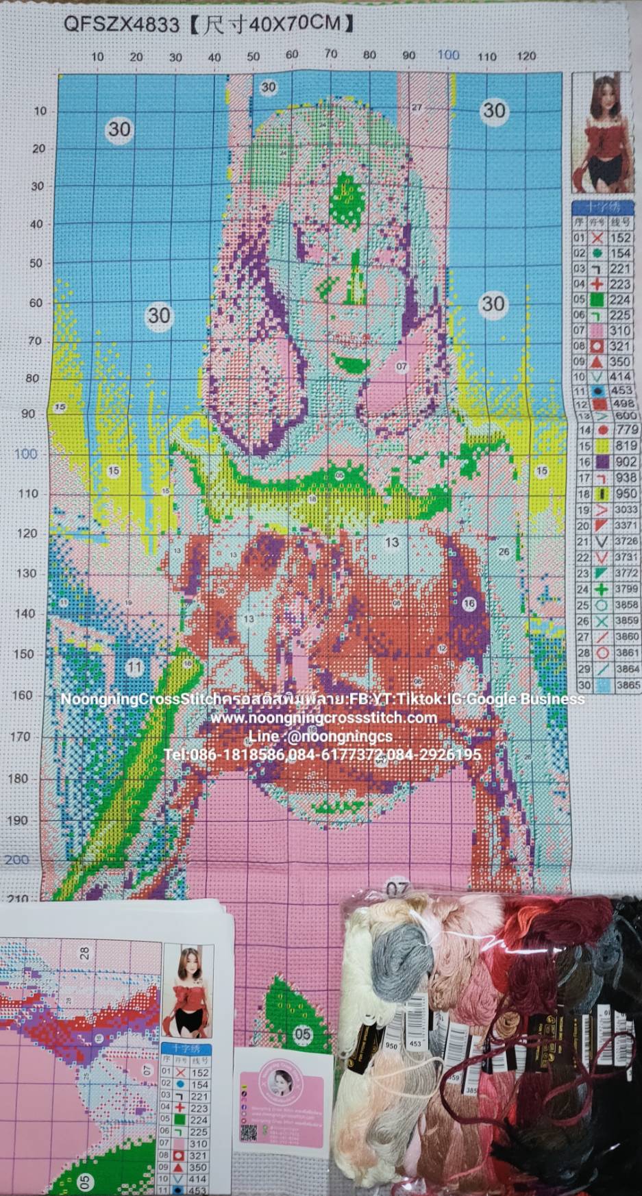 ครอสติส สั่งทํา 50x60ซม รูปตามแบบที่คุณต้องการ ชุดปักครอสติส พิมพ์ลาย ครอสติสจีน งานฝีมือทำที่บ้าน DIY