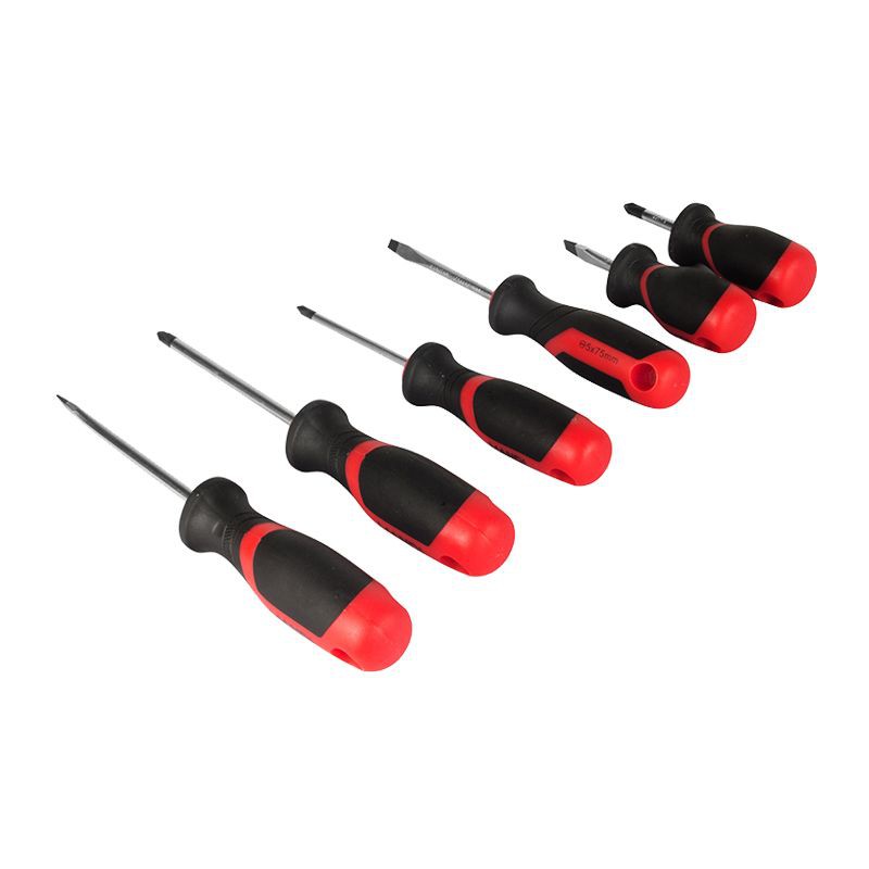 HANDI ชุดไขควง 6 ชิ้น รุ่น 4904 สีแดง - ดำ สำหรับงานช่าง