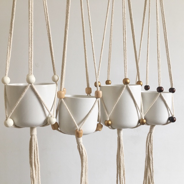 🌱Macrame plant hanger M08 ที่แขวนต้นไม้ 🔥 พลูด่าง ไม้ในร่ม ต้นไม้ฟอกอากาศ ต้นไม้มงคล แคคตัส