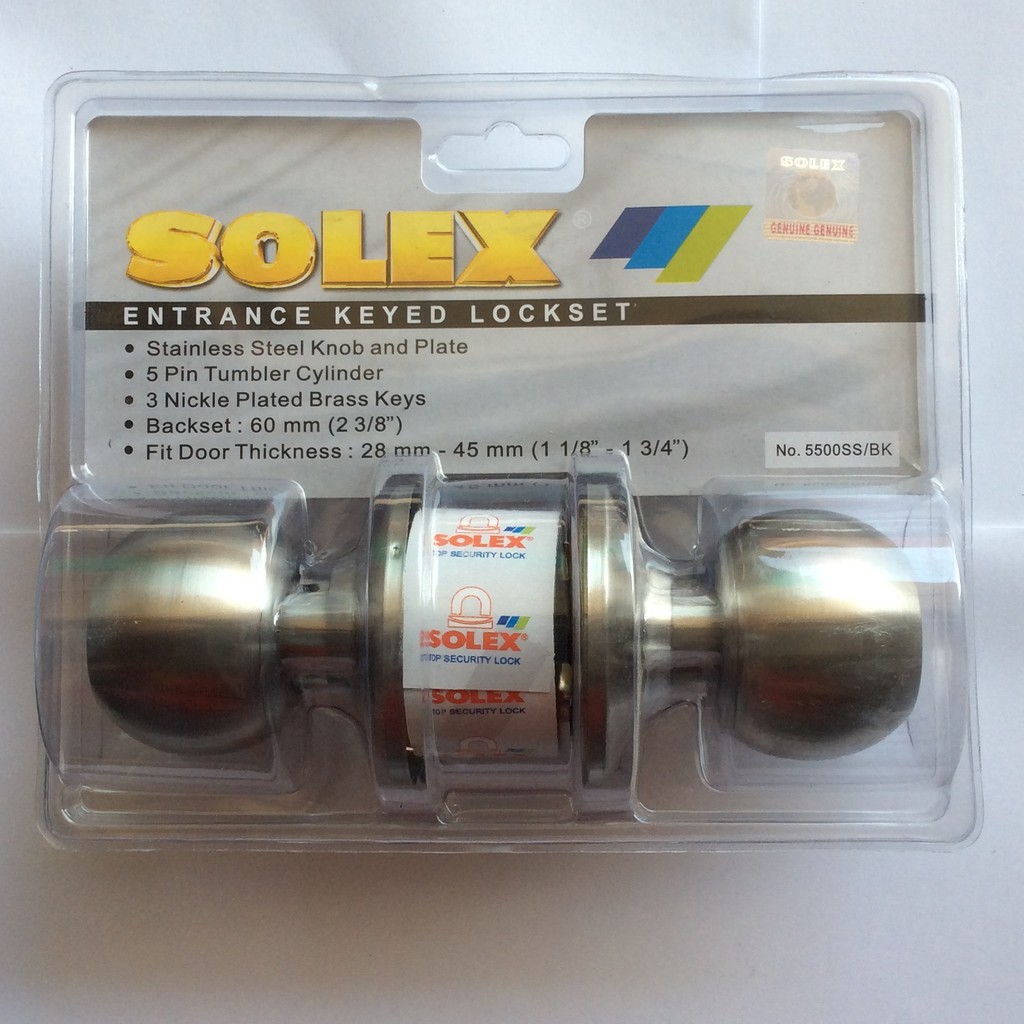ลูกบิดประตูห้องน้ำ ลูกบิดห้องน้ำ SOLEX (ไม่มีกุญแจ) ทนทานสูง