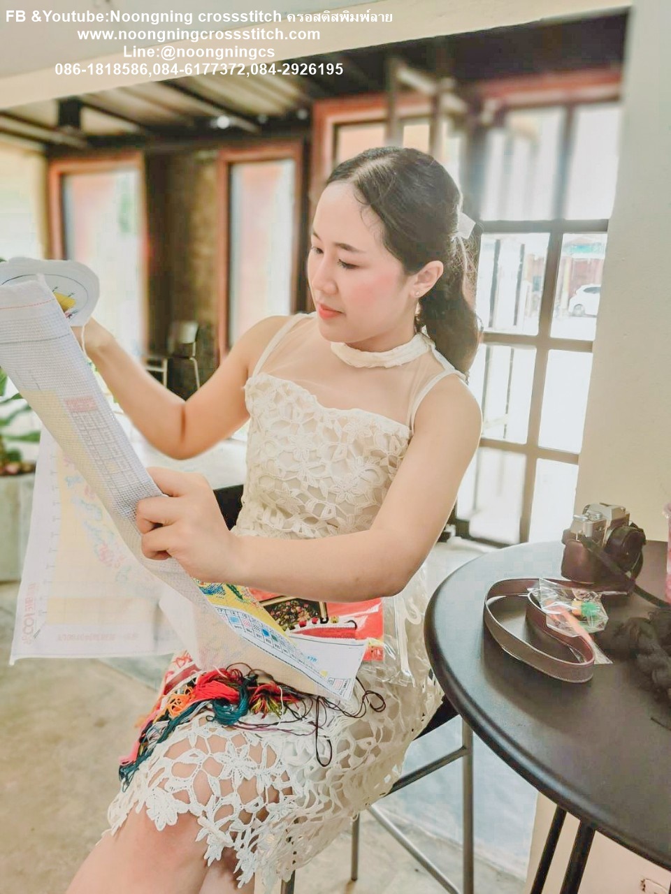 กวางแม่ลูก มงคล ชุดปักครอสติส พิมพ์ลาย ครอสติสจีน งานฝีมือทำที่บ้าน DIY