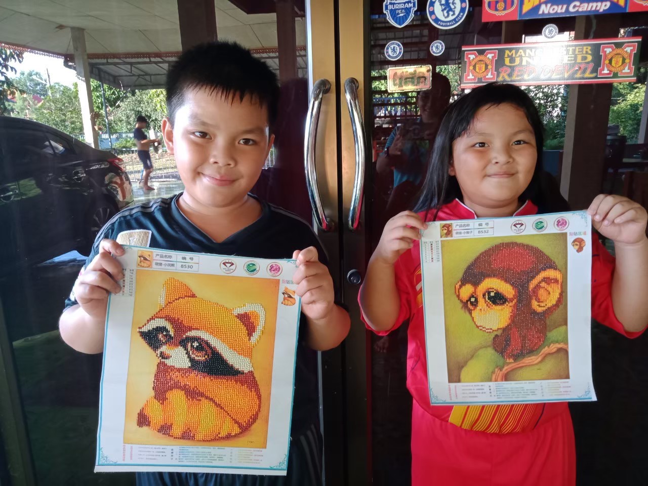 ไก่มงคล ครอสติสคริสตัล Diamond painting โมเสก ภาพติดเพชร งานฝีมือทำที่บ้าน DIY