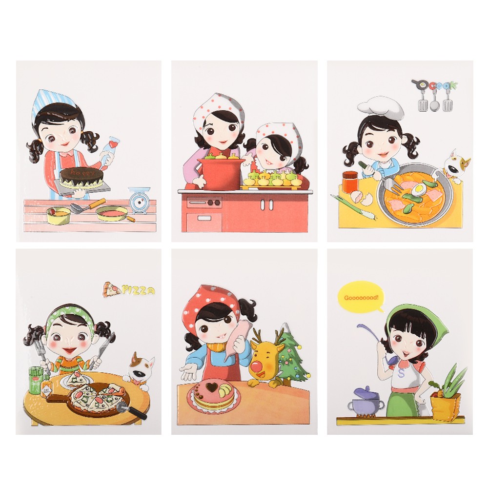 กระเบื้องผนังชุดครัว 8X10 นิ้ว ภาพลูกครัว 6 ชิ้นWALL TILE 8X10 ARTE LUKKRUA 6P