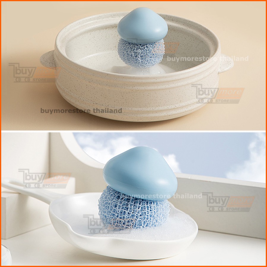 ฝอยขัดหม้อ ฝอยไนล่อน นาโนไฟเบอร์ ไม่ทำลายผิวภาชนะ ใยขัดหม้อ ที่ขัดหม้อ อุปกรณ์ทำความสะอาด สก๊อตไบร์ท มีด้ามจับ