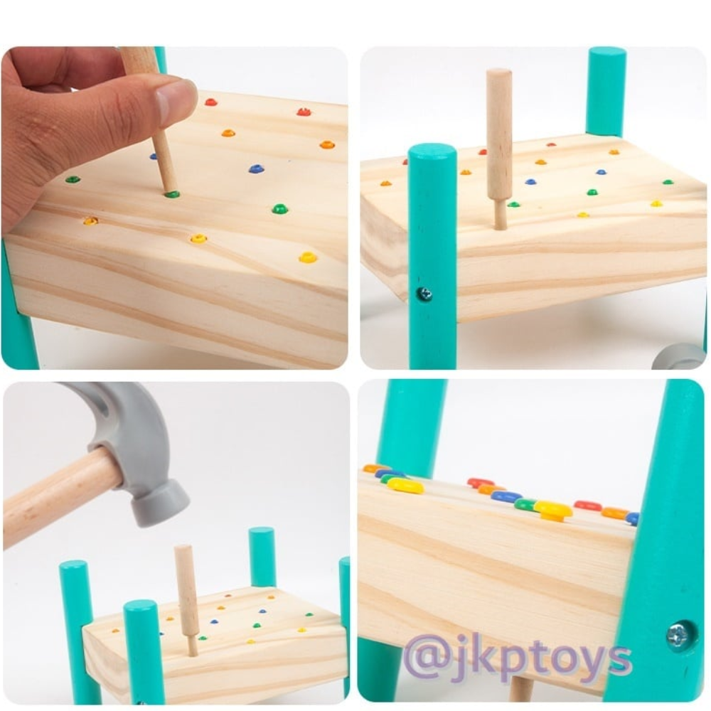 ของเล่นไม้เสริมพัฒนาการ ค้อน ตะปู สอนสี เสริมสร้างกล้ามเนื้อ
