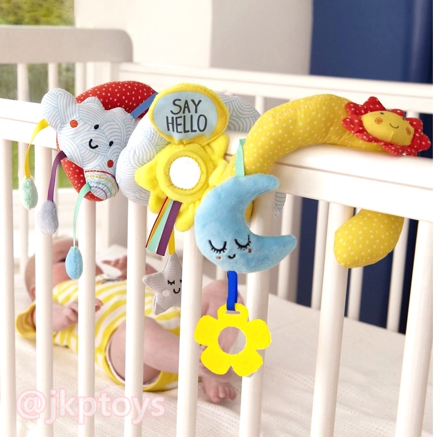 JJOVCE ตุ๊กตาพันขอบเตียง ลายท้องฟ้า ตุ๊กตาโมบาย โมบายเกลียว ลายพระจันทร์