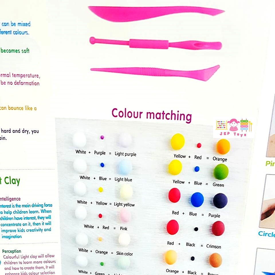 เซตดินเบาเกาหลี 12 กระปุกพร้อมคู่มือปั้นเเละอุปกรณ์ ในชุดประกอบด้วย