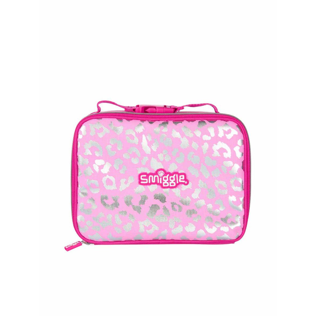 Smiggle กระเป๋าใส่กล่องข้าว คอลเลกชั่น Block ลายเสือดาว สีชมพู