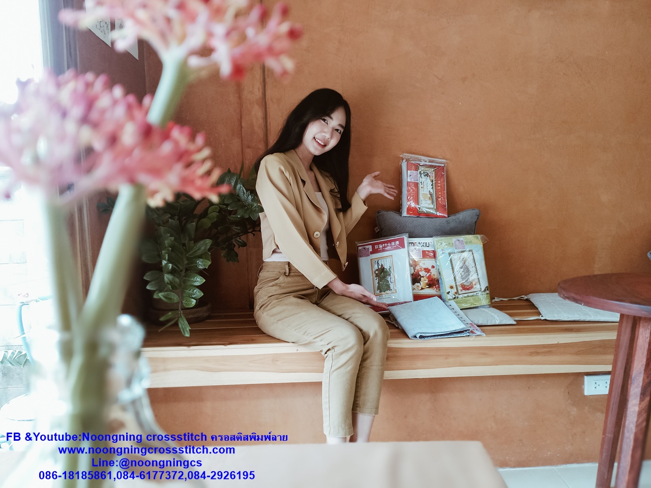 เด็กจีนเงินไหลนองทองไหลมา ชุดปักครอสติส พิมพ์ลาย ครอสติสจีน งานฝีมือทำที่บ้าน DIY