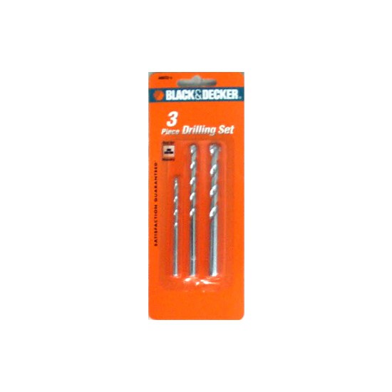 เครื่องมือช่าง สว่าน ดอกสว่าน ดอกเจาะคอนกรีต BLACK&DECKER 3 EA. BLACK&DECKER 3EA CONCRETE DRILL BIT