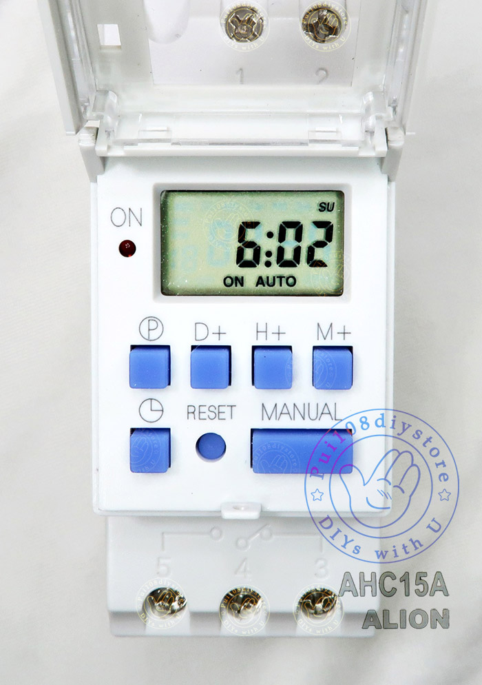 ภาพเปิดฝา เครื่องตั้งเวลา 1 ช่อง ชนิดดิจิตอลALION AHC15A digital timer ,open cover picture