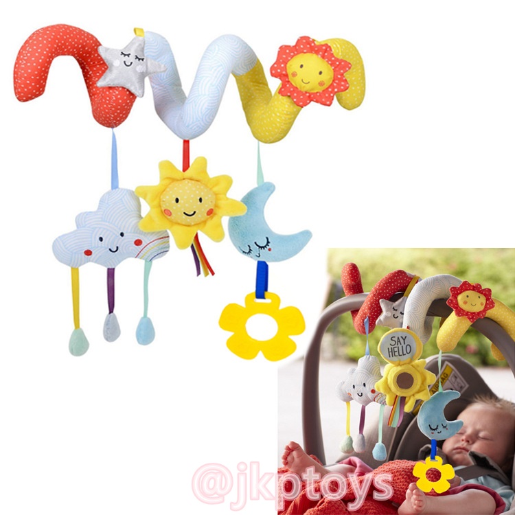 JJOVCE ตุ๊กตาพันขอบเตียง ลายท้องฟ้า ตุ๊กตาโมบาย โมบายเกลียว ลายพระจันทร์