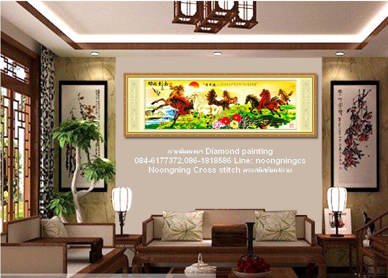 กุหลาบ หงส์คู่ ครอสติสคริสตัล Diamond painting โมเสก ภาพติดเพชร งานฝีมือ DIY