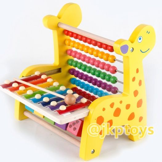 ลูกคิดยีราฟไม้ 3 in 1 ระนาด ลูกคิดฝึกนับ บล็อคไม้เเขวนเรียนรู้ตัวเลข
