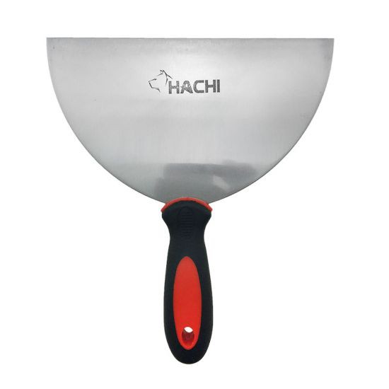 เครื่องมือช่าง HACHI เกรียงโป๊วสีเหล็กด้ามยาง TPR ขนาด 8 นิ้ว สีดำ - แดง เกรียง