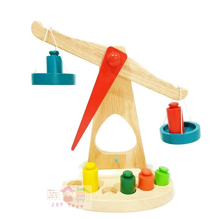 ของเล่นไม้เสริมทักษะ ตาชั่งไม้สอนเรื่องน้ำหนัก ความสมดุล