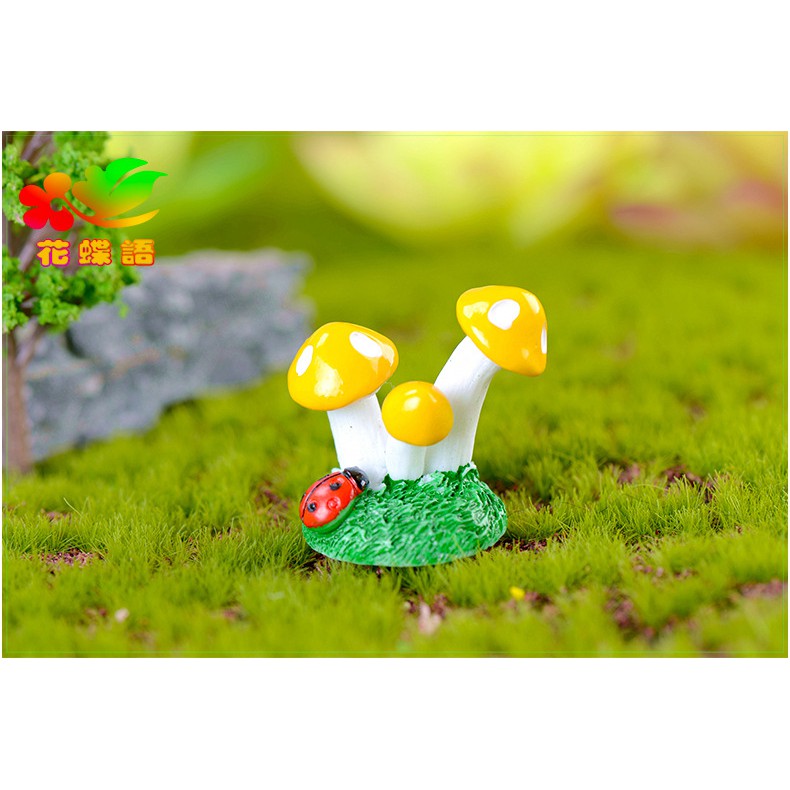 ของจิ๋ว - ขอนไม้แต่งสวนรูปเห็ด