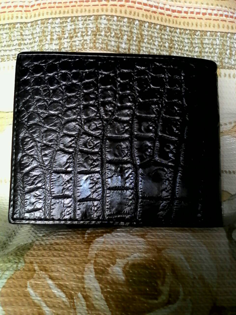 กระเป๋าหนังจระเข้แท้(หนังท้อง) สีดำ