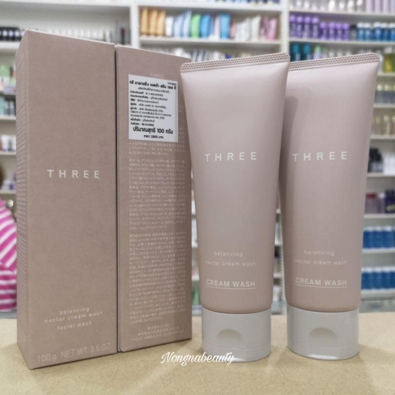 THREE Balancing Nectar Cream Wash 100ml. โฟมล้างหน้าเนื้อครีม