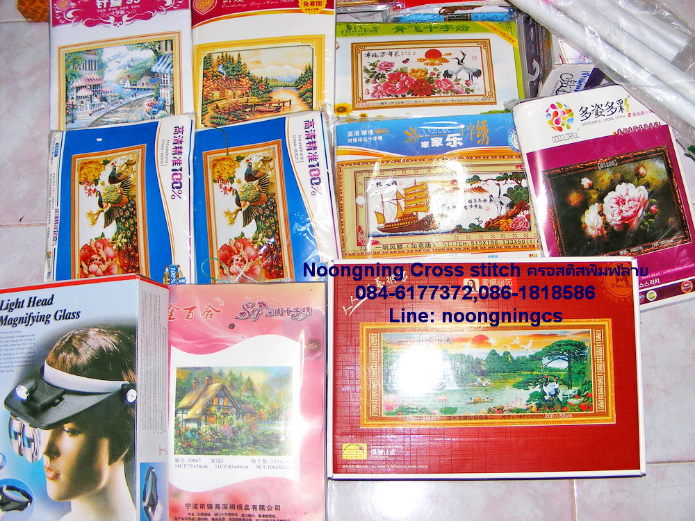 ดอกไม้ ชุดปักครอสติช พิมพ์ลาย ครอสติสจีน งานฝีมือ DIY