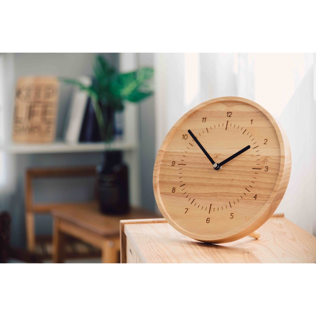 Mori No Naka นาฬิกาแขวนผนัง นาฬิกาไม้ เดินเงียบ ROUND WALL CLOCK สำหรับแขวนผนังหรือตั้งโต๊ะ