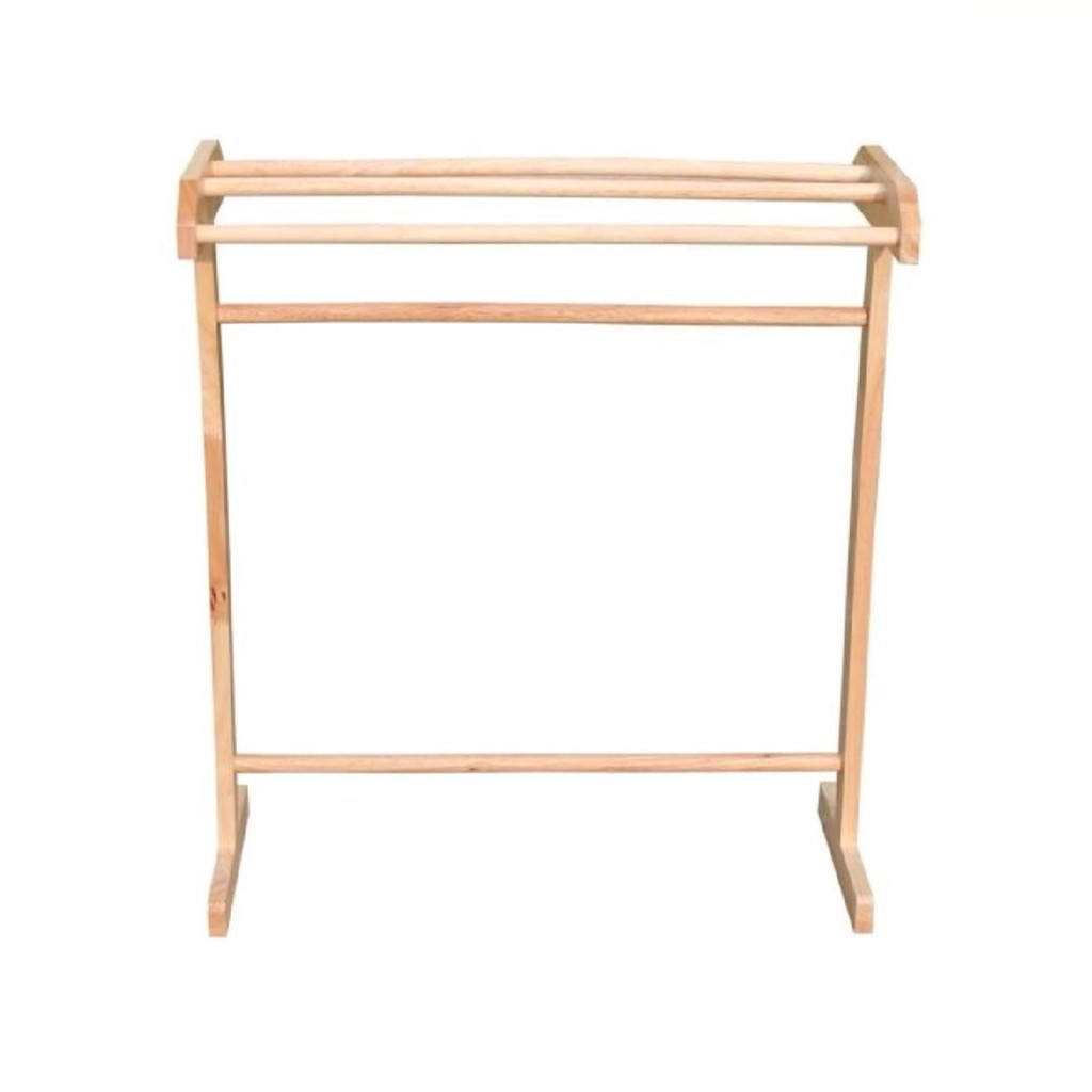 ราว**ราวตากผ้าไม้ยางพารา 4 เส้น สีธรรมชาติ ***สินค้าพร้อมส่ง