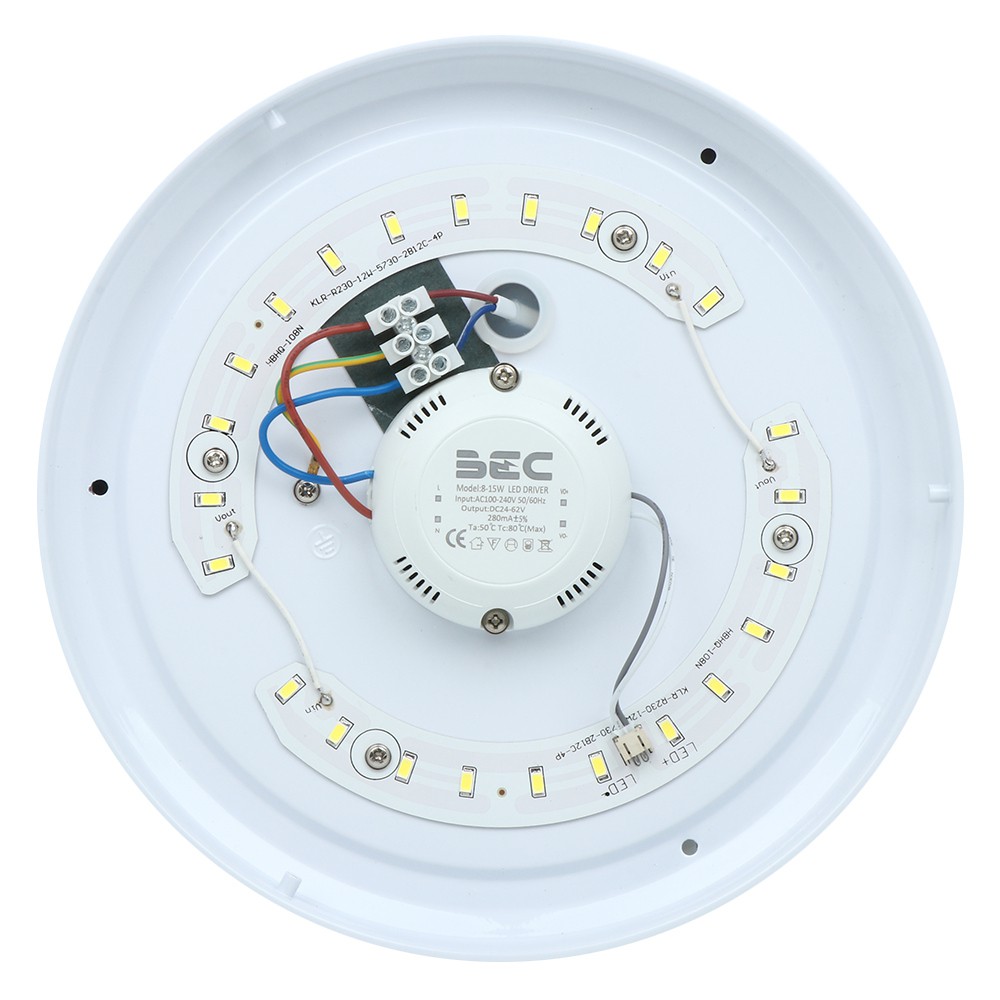 ไฟเพดาน LED MUNICH 12 วัตต์ DAYLIGHT BEC โลหะ/พลาสติก MODERN สีขาว 10 นิ้ว โคมไฟภายใน โคมไฟเพดาน