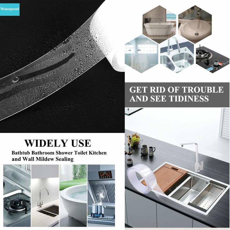 เทปกาวแปะกันรั่ว กันน้ำซึม ปะรอยแตกร้าว กาวอุดรอยรั่ว อุดรอยร้าว เทปกาวซิลิโคนใส กาวกันน้ำ สำหรับห้องครัว ห้องน้ำ