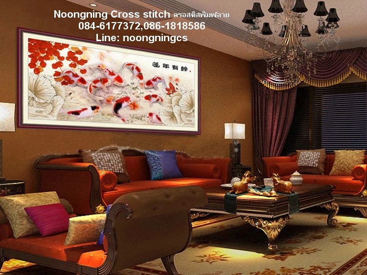 ดอกไม้ ชุดปักครอสติช พิมพ์ลาย ครอสติสจีน งานฝีมือ DIY