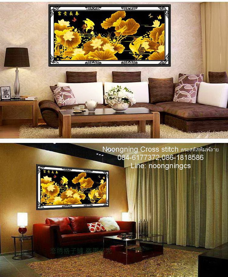 นาฬิกาคู่รัก ชุดปักครอสติช พิมพ์ลาย ครอสติสจีน งานฝีมือ DIY